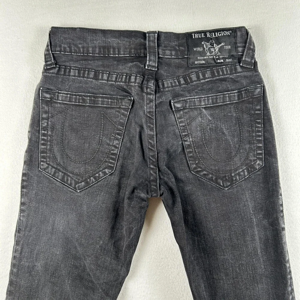 True Religion Geno Relaxed Slim Jeans Mens 29x30 Charcoal Gray Denim Tapered